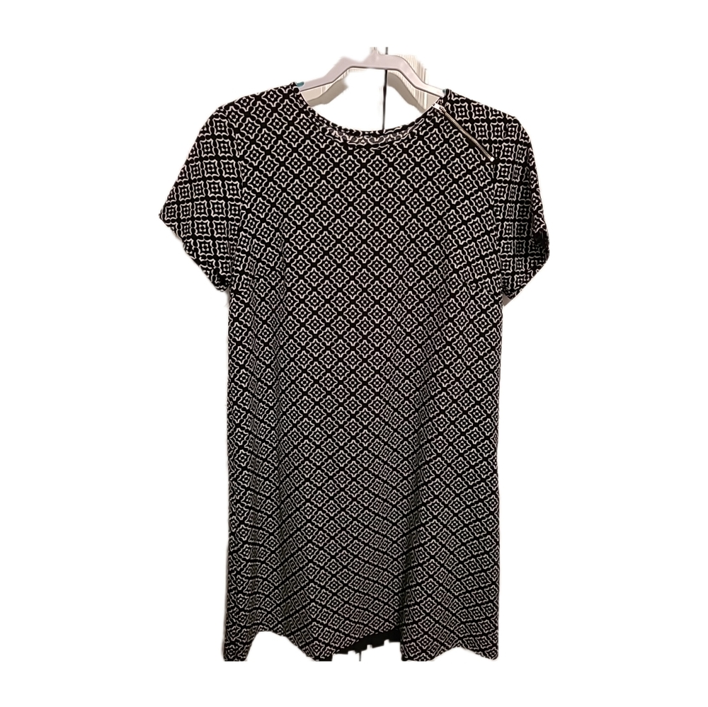 Sami & Jo Black & White Geometric Shift Dress Sz XL EUC